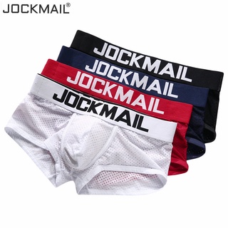 JOCKMAIL New Sexy Men Underwear Boxer Breathable Mesh Male Underpants U convex Men Boxer Mens Trunks