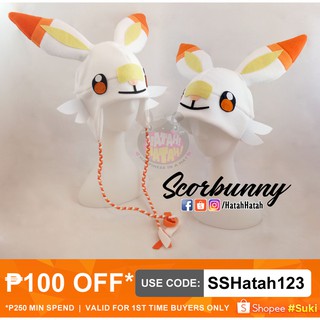 (Pre-order) Scorbunny Hat Pokemon Gen 8 Starter (handmade)