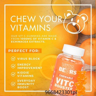 Vitabears Chewable Gummy Bears / Hair Skin Nails / Fat Buster / Vitamin C / Detox