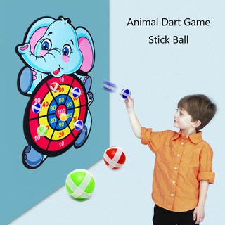 Cartoon Animal Kids Dart Board & Darts Game Set Target Ball Game