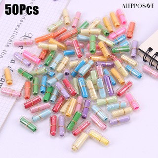 [Stationery] 50Pcs Clear Wish Bottle Blank Paper Capsule Love Pill (1)