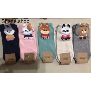 Shane 5Pairs/Set Korean Cute Socks Cartoon Socks Cotton Socks Style W02-39