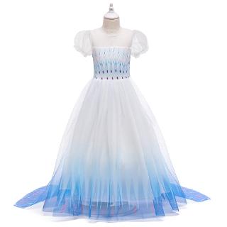 Snow Queen Frozen 2 Cosplay Elsa Anna Girls Dress Casual Mesh Princess Dress Party Performance Costume Kids Dresses 2193 (7)