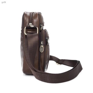 ◙Korean Casual Fashion Men's Multi Zipper Leather Sling Bag spot
