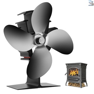 [Shark stock]Heat Powered Stove Fan 122°F Start 4 Blades for Home Wood Log Burning Fireplace Circulating Warm Air Saving Fuel Efficiently