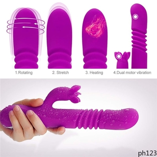 New Sex Toys Heating Vibrator Fake Penis Tongue Vibrating Spear Massager Sticker Masturbation Women