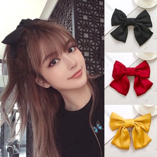 Korean Bowknot HairClip kids Girls Sweet Ponytail RubberBand Hairpin Blackp!nk same style (5)
