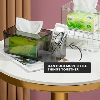 LOCAUPIN Desktop Transparent Tissue Box Toilet Napkin Holder Caddy Storage Bathroom Vanity Organizer (3)