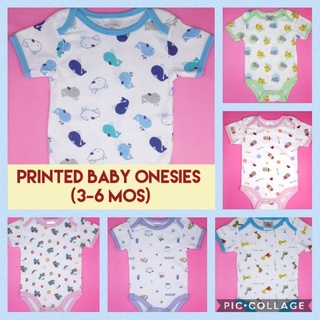 (3-6 mos) Printed Baby Onesies