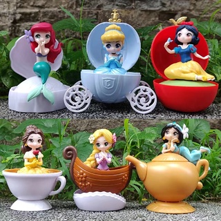 Disney Princess Action Figure Ariel Snow White Cinderella Jasmine Bell Rapunzel Mini Figure (1)