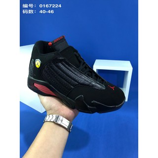 Air Jordan 14 Thunder GS AJ14 Black Red Mens Retro Basketball Shoes For Top quality