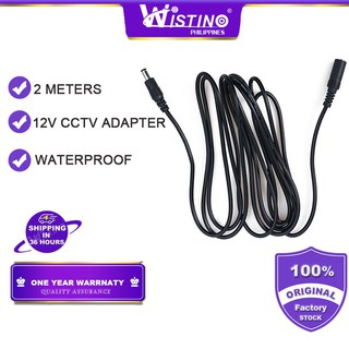 【Stock】 Wistino 5.5*2.1mm 2M Extension Cable Male Female Extension Cable For CCTV Camera Home 1Pcs 1
