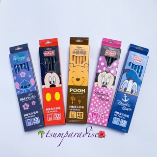 Mickey or Minnie Mouse Pooh Stitch Donald Duck Pencils SOLD PER BOX OF 12 PCS or 6PCS