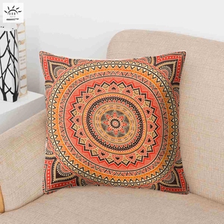 Bohemian Style Mandala Pattern Physio Peach Leather Pillow Cover