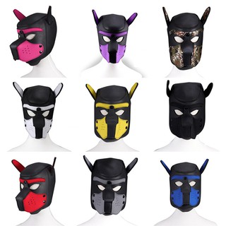 ▬◄✲Confidential delivery Halloween Role Play Dog Mask Headgear Padded Latex Rubber Party Masks Puppy
