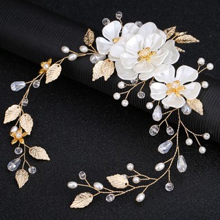 COD ?? Women bridal white flower rhinestone pearl hair clip wedding (9)