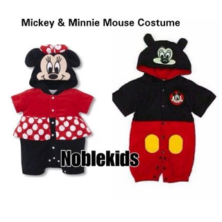 Mickey And Minnie Mouse Romper Overall Costume For Baby