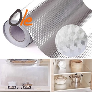 cabinet◙✣Aluminum Foil Kitchen Stickers Self Adhesive Oil Proof Stove Cabinet Waterproof Wall Sticke