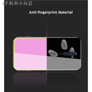 ✷﹍OPPO Reno 2 2Z 2F【Golden Heart】Shockproof Tempered Glass Back Soft Edge Slim Case Cover phone case