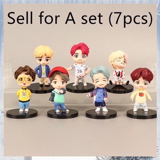 【Available】XP_1 SET 7Pcs Cute Kpop BTS Bangton Boys Figurine Mini Model Collectible Doll Fan Gift