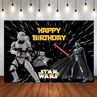 Star Wars Backdrop For Photography Baby Shower Kids Superheros Black Background Birthday Party Decor Custom Name Photo
