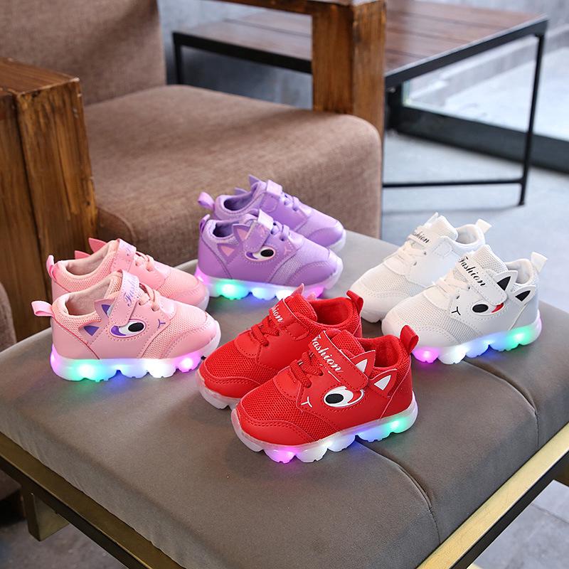 Casual LED Light Soft Running Sports Walking Toddler Shoes