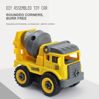 4pcs DIY Disassembly Construction Engineering Truck Excavator Fire Truck Car Model Children Screw Tool Education Toy Gift for Boys (8)