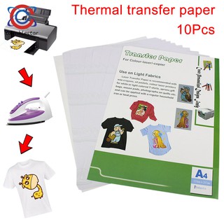 10pcs Heat Print Transfer Paper Printing Inkjet A4 210mm X 297mm For Light Color Fabric
