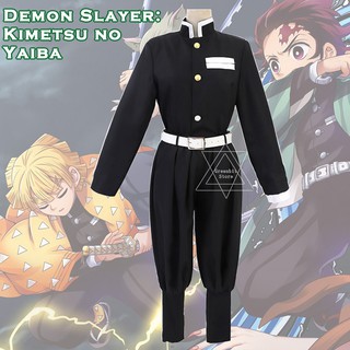 Men Boys 1 Set Uniform Anime Demon Slayer: Kimetsu no Yaiba Cosplay Kamado Tanjirou Agatsuma Zenitsu