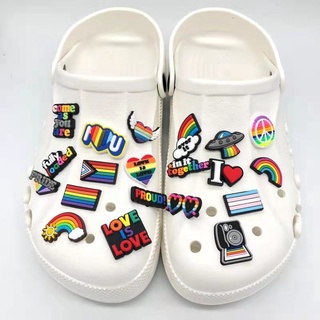 women bag✹﹍☊Rainbow design series shoes accessories buckle Charms Clogs Pins for bags
