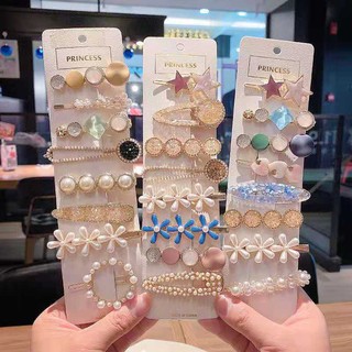 Korean sweet hair clip set pearl hair accessories