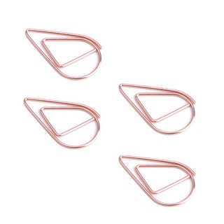 200 pcs Rose Gold Cute Paper Clips, Smooth Drop-Shaped Paper Clips for Office Sc