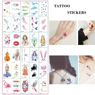 5 Sheets Tattoo Stickers Watercolor Korean Tattoo Cartoon Sticker