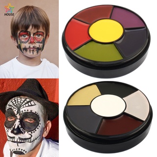 Face Body Paint Pigment Oil Painting 6 Colors Art Make Up Tools for Halloween Party