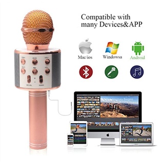 WS858 Wireless Karaoke Bluetooth Microphone Speaker Handheld with Mic / USB Player