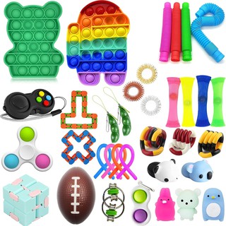 【Ready Stock】35 Pcs Fidget Toys Set, Sensory Fidget Toys Pack, Popular Fidget Toys Set Sensory Fidget Toys for Kids Adults,Stress Relief and Anti-Anxiety Tools