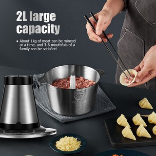 ¤✶Meat grinder vegetable grinder electric meat grinder large mixer 2L household cooking machine 200W