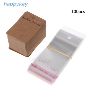 HAP 100Pcs Earrings Packing Cards With Self Adhesive Bag Jewelry Display Accessories