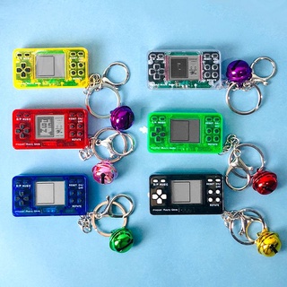 ◐✾◇Mini Tetris game console handheld minicomputer keychain nostalgic creative puzzle old-fashioned toy pendant