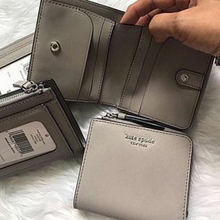 Kate Spade Cameron Small L Zip Wallet Light gray original from the US