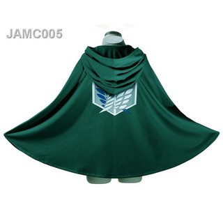 cod!![Ready Stock]♕◐Attack On Titan Costume Green Cloak Japanese Anime Cosplay Shingeki No Kyojin