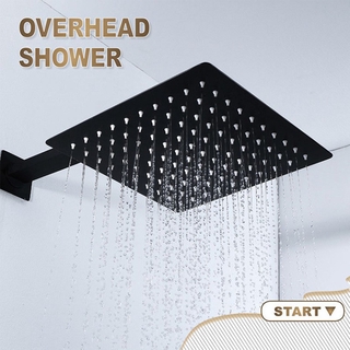 6'' 8'' 10'' 12 inch stainless steel thin black top shower head (2)