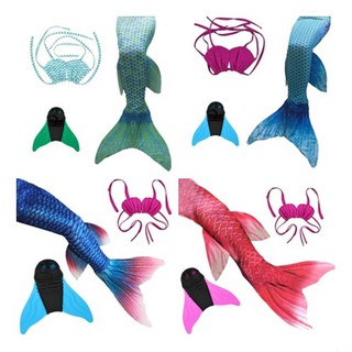 Kids Adults Sparkle Mermaid Tail Monofin Top Swimmable Wear Cosplay Swimming sWEE