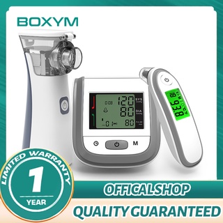 BOXYM Fingertip Pulse Oximeter and Handheld Asthma Inhaler Nebulizer and LCD Wrist Blood Pressure Mo
