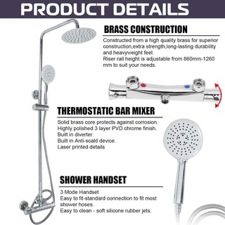 Thermostatic Shower Set Rain Shower Set Shower Faucet Hot Cold Shower Faucet Bathtub Round Square Th
