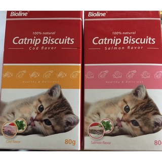 【Ready Stock】☬Bioline: Catnip Biscuits Salmon | Cod Flavor (Cat Treats Snack