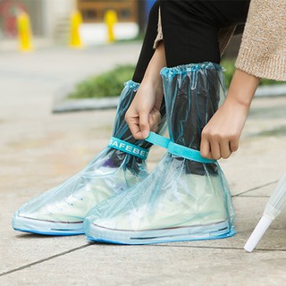 Antiskid Waterproof Reusable Raincoat Rain Shoe Boots Cover Overshoes Rain Coat Long Style with Belt (1)