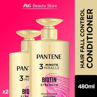 【Spot goods】●Pantene Biotin Strength Pro-V 3 Minute Miracle Conditioner [Hair Fall Control] 480ml (2