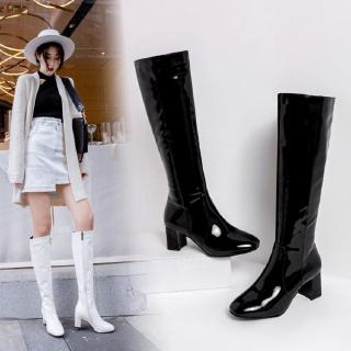 Over Knee High Female Boots Red Patent Leather High-heeled Boots
