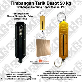 New Packaging... 50 kg Pull Scales - Manual Suitcase Hanging Scales Per 50kg ZKI